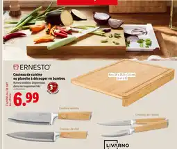 Lidl ERNESTO Couteau de cuisine ou planche à découper en bambou offre