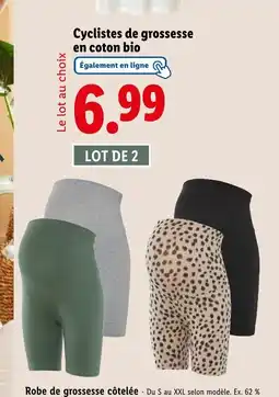 Lidl Cyclistes de grossesse en coton bio offre