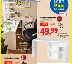 Lidl LIVARNO Bureau avec caisson offre