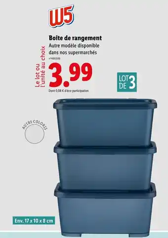 Lidl W5 Boîte de rangement offre