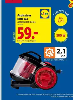 Lidl Aspirateur sans sac offre