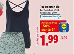 Lidl Top en coton bio offre