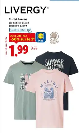 Lidl LIVERGY T-shirt homme offre