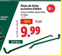 Lidl Pieds-de-biche ou leviers d'effort offre