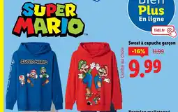 Lidl SUPER MARIO Sweat à capuche garçon offre