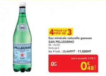 METRO SAN PELLEGRINO Eau minérale naturelle gazeuse offre