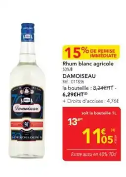 METRO DAMOISEAU Rhum blanc agricole offre