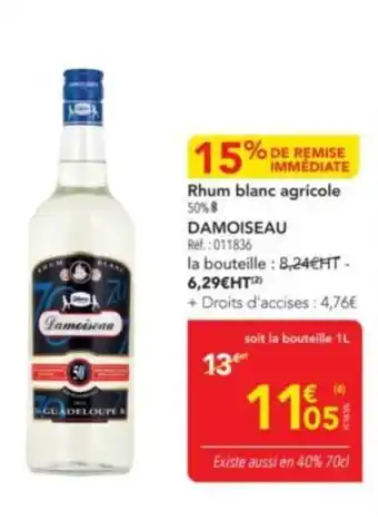 METRO DAMOISEAU Rhum blanc agricole offre