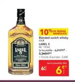 METRO LABEL 5 Blended scotch whisky offre