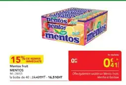 METRO MENTOS fruit offre