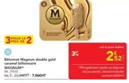 METRO MAGNUM Bâtonnet Magnum double gold caramel billionnaire offre