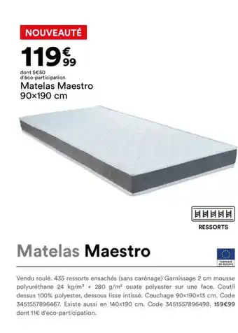 BUT Matelas Maestro offre