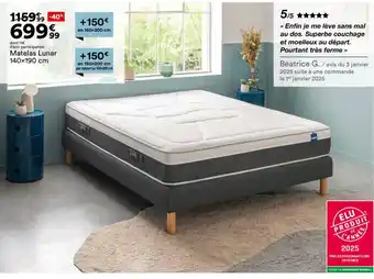 BUT Matelas Lunar offre