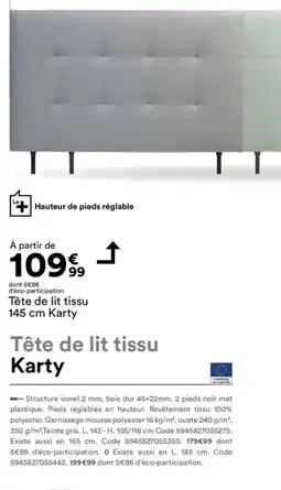 BUT Tête de lit tissu Karty offre
