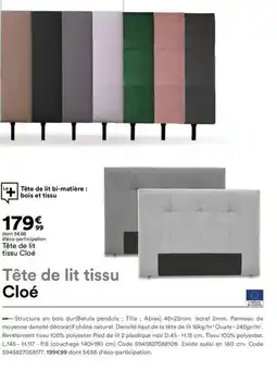 BUT Tête de lit tissu Cloé offre