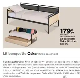 BUT Lit banquette Oskar (tiroir en option) offre