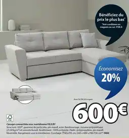 JYSK VEJLBY Canapé convertible avec méridienne offre