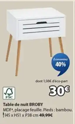 JYSK BROBY Table de nuit offre