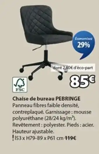 JYSK PEBRINGE Chaise de bureau offre