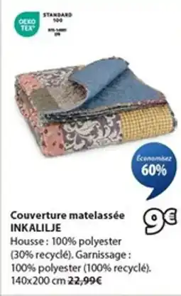 JYSK INKALILJE Couverture matelassée offre