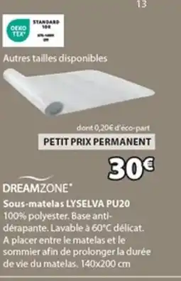 JYSK LYSELVA PU20 Sous-matelas offre