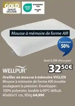 JYSK VIGLEN Oreiller en mousse à mémoire offre