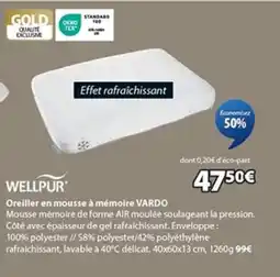 JYSK VARDO Oreiller en mousse à mémoire offre