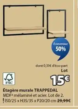 JYSK TRAPPEDAL Étagère murale offre