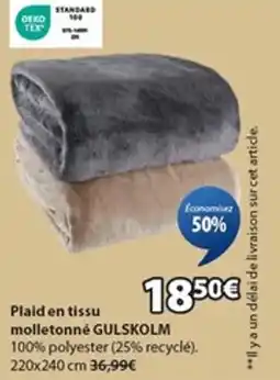 JYSK GULSKOLM Plaid en tissu molletonné offre