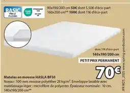 JYSK HASLA BF50 Matelas en mousse offre