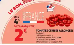 Auchan Tomates cerises allongées offre