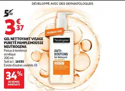 Auchan NEUTROGENA Gel nettoyant visage pureté pamplemousse offre