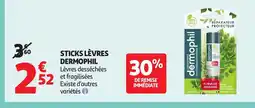 Auchan DERMOPHIL Sticks lèvres offre