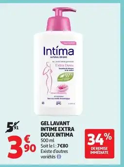 Auchan INTIMA Gel lavant intime extra doux offre