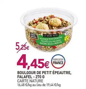 naturéO Boulgour De Petit Epeautre, Falafel-270 G offre