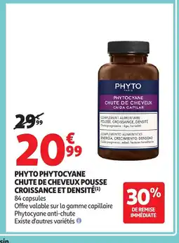 Auchan PHYTO phytocyane chute de cheveux pousse croissance et densité offre