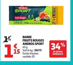 Auchan Barre fruits rouges andros sport offre