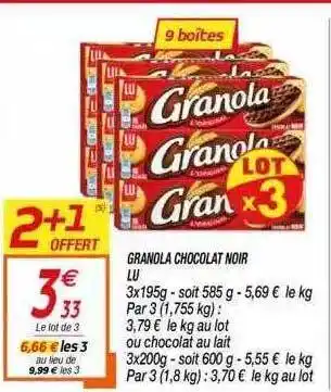 Netto Granola Chocolat Noir Lu offre