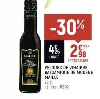 Spar Velours De Vinaigre Balsamique De Modène Maille offre