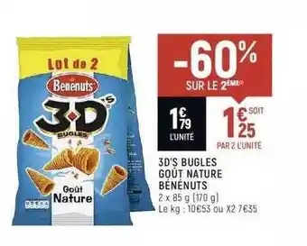 Spar 3d's Bugles Goût Nature Bénénuts offre