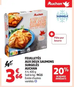 Auchan AUCHAN Feuilletés aux deux saumons surgelés offre