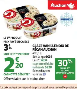 Auchan AUCHAN Glace vanille noix de pécan offre