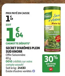 Auchan KNORR Secret d'arômes plein sud offre