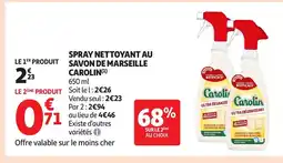 Auchan CAROLIN Spray nettoyant au savon de marseille offre