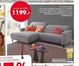Möbel Martin Canapé d'angle Tissu velours côtelé dark-grey offre