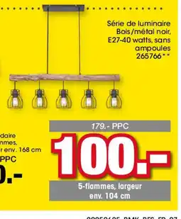 Möbel Martin Série de luminaire Bois/métal noir offre