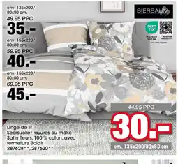 Möbel Martin Linge de lit Seersucker rayures ou mako offre
