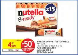 Intermarché B-READY GAUFRETTES FOURRÉES NUTELLA offre