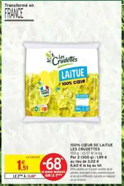 Intermarché 100% Cœur de Laitue Les Crudettes offre