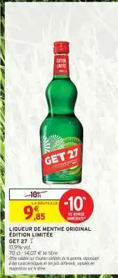 Intermarché LIQUEUR DE MENTHE ORIGINAL ÉDITION LIMITÉE offre